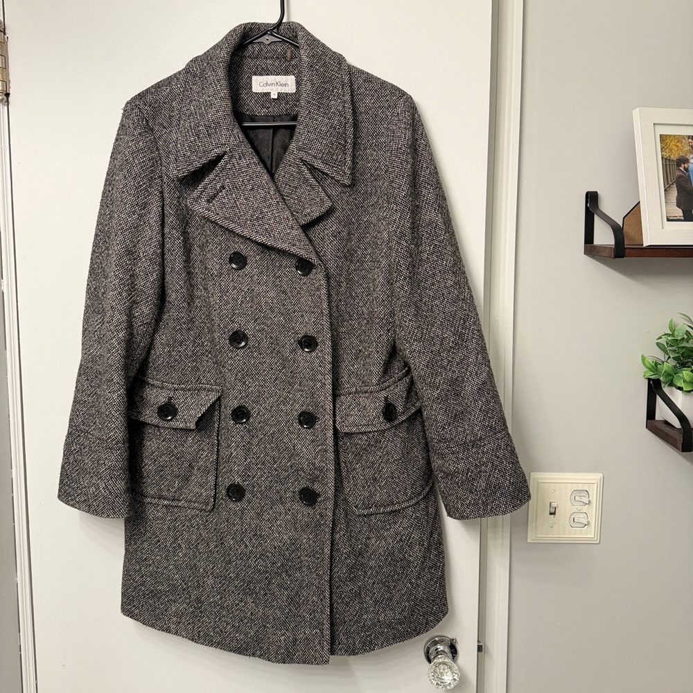 Calvin Klein Women's Charcoal Pea Coat